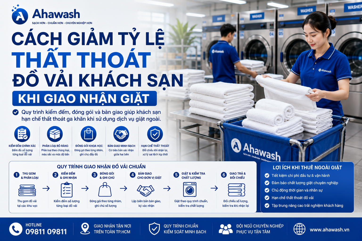Cách giảm tỷ lệ thất thoát đồ vải khách sạn khi giao nhận giặt | Ahawash