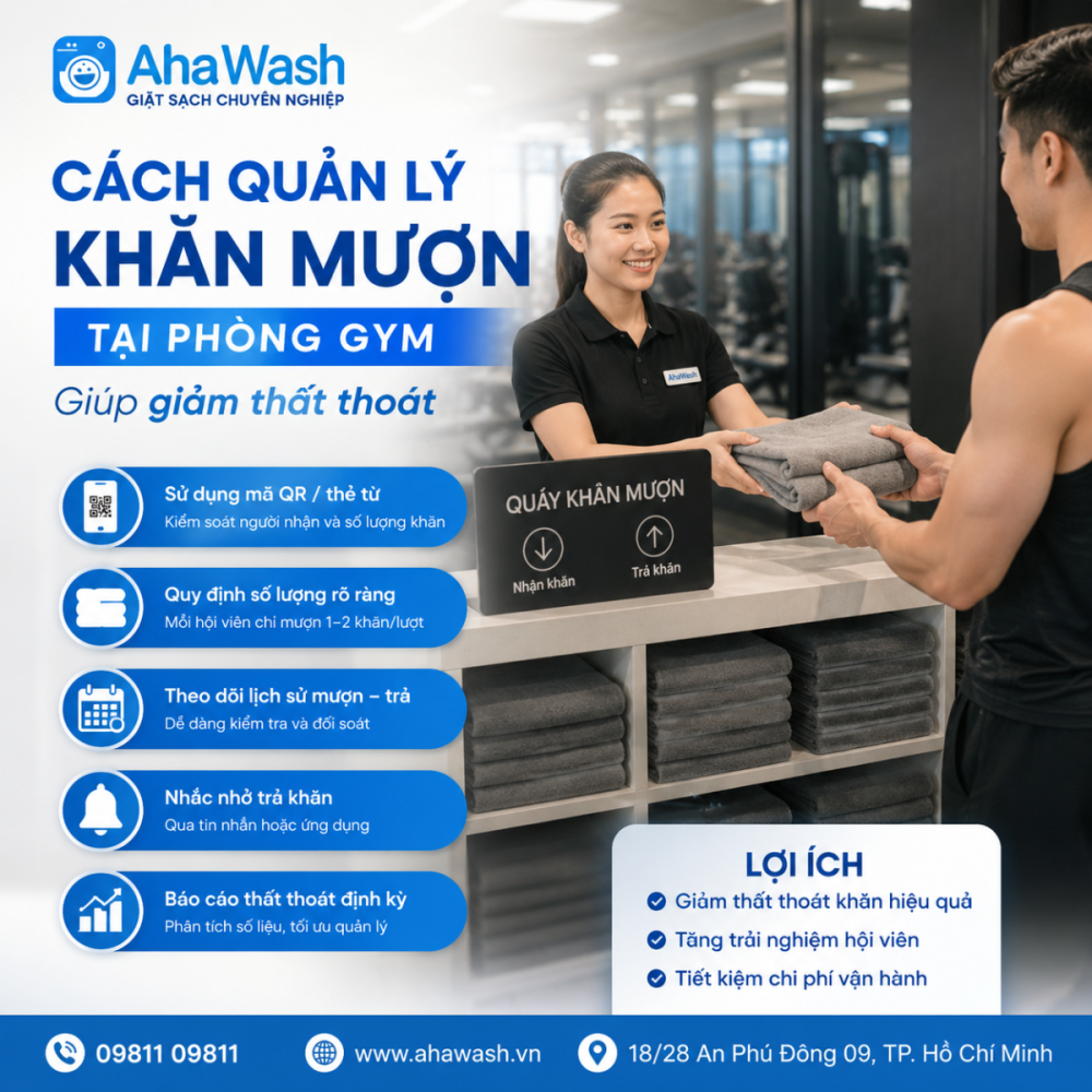 Cách quản lý khăn mượn tại phòng Gym giúp giảm thất thoát | AhaWash